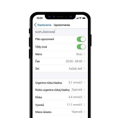 Prispôsobte si plán upozornení pomocou Dexcom G6 CGM